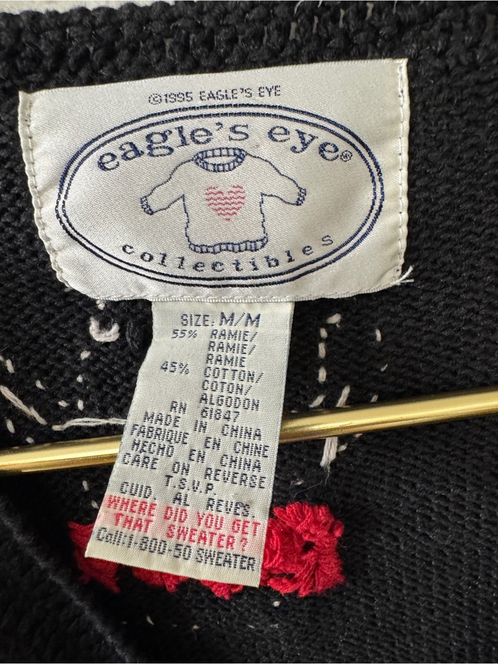 Vintage 90s Eagle’s Eye Handknit Halloween Vest - Picture 10 of 11